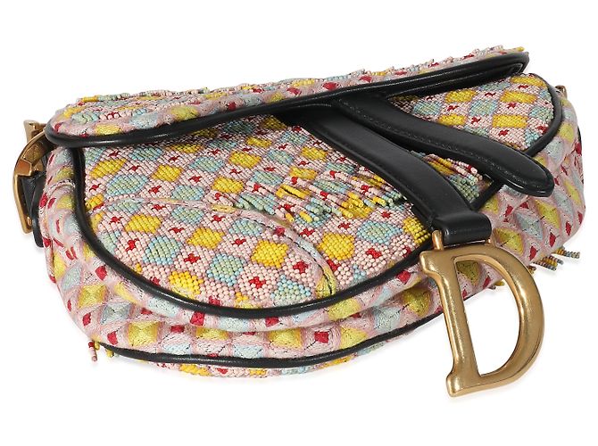 Saddle Christian Dior Mehrfarbige Micro-Satteltasche mit Perlenquaste - Ansicht 2