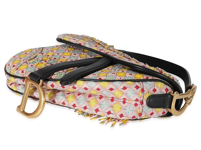 Saddle Christian Dior Mehrfarbige Micro-Satteltasche mit Perlenquaste - Ansicht 5