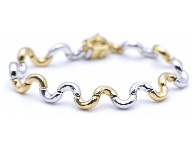 Autre Marque Pulsera Bicolor Onda. Argento D'oro - vista 4