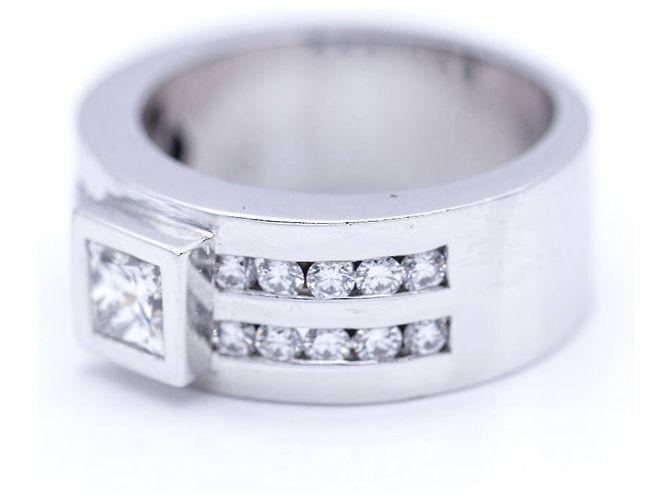 Autre Marque Weißgoldring mit Prinzessdiamant. Silber - Ansicht 4