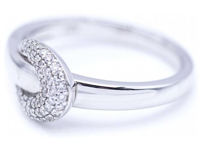 Autre Marque Anel de fivela em ouro branco e diamantes. Prata - vista 4
