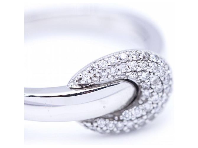 Autre Marque Anel de fivela em ouro branco e diamantes. Prata - vista 5