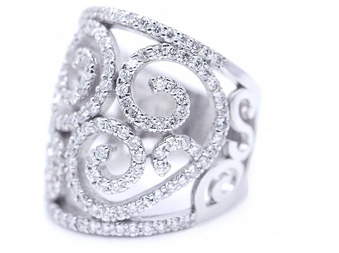 Autre Marque Anello in oro bianco e diamanti. Argento - vista 4