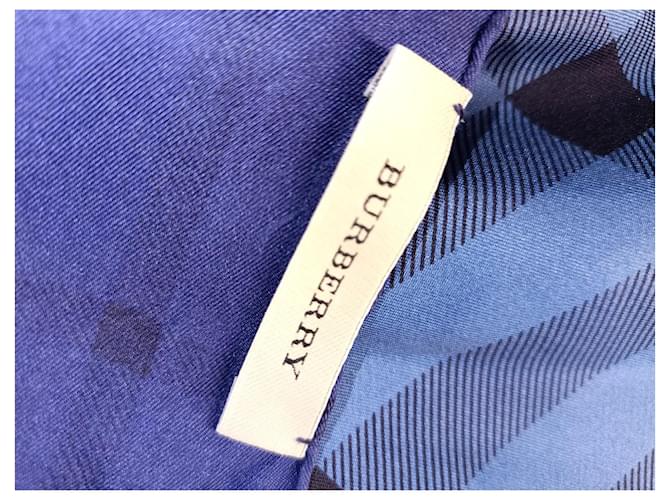 Sciarpa Quadrata in Seta Blu Burberry - vista 4
