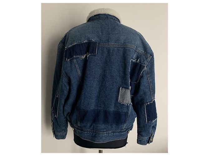 Giacca di jeans Sandro bianca blu navy Bianco - vista 3