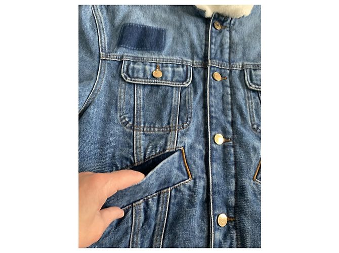 Giacca di jeans Sandro bianca blu navy Bianco - vista 6