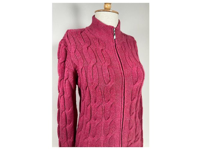 Autre Marque Monteverdi Valentini Strickjacke aus rosa Merinowolle Pink - Ansicht 2