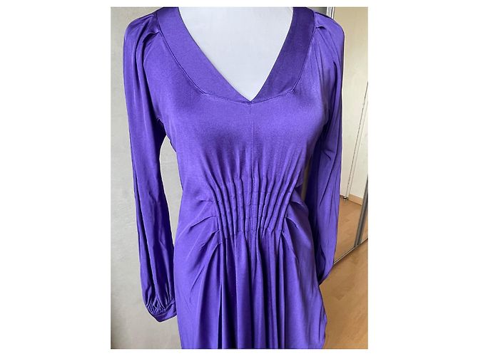 Conjunto Dior Vestido de Seda Viscose e Casaco de Lã Roxo - vista 5