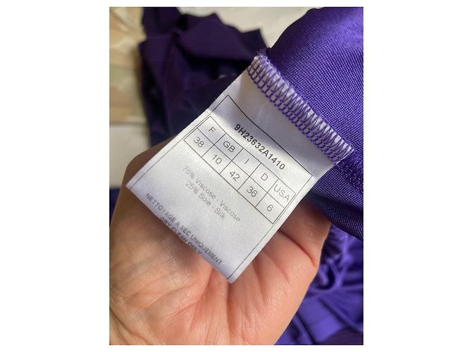 Conjunto Dior Vestido de Seda Viscose e Casaco de Lã Roxo - vista 9