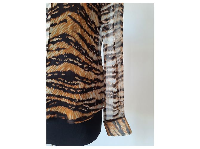 Dolce & Gabbana blusa camisera estampada animalier con parte superior de seda Multicolor - vista 3