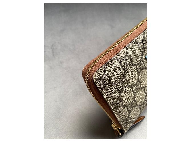 Portafoglio lungo con zip Gucci GG Supreme beige - vista 6