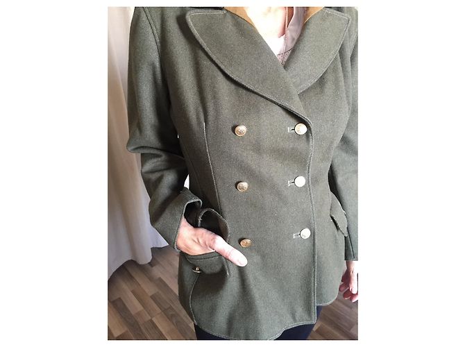 Jean Paul Gaultier Cold wool fitted military jacket Dark green - view 4