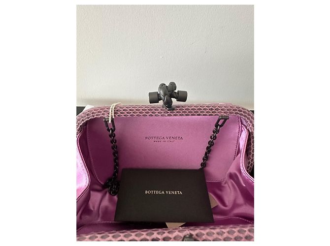 Pochette Knot Bottega Veneta in seta viola Porpora - vista 7
