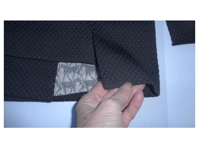 Cop Copine Black Jacket Polyester with Relief Pattern - view 8