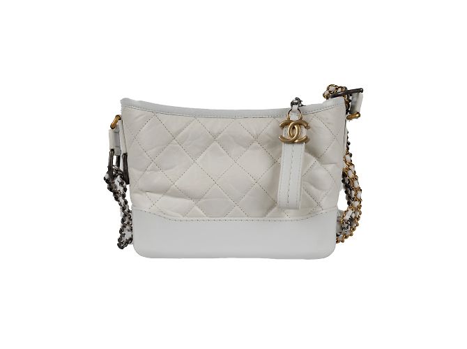 Chanel Bolsa Gabrielle Hobo de couro acolchoado Branco - vista 2