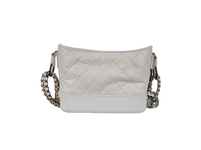 Chanel Bolsa Gabrielle Hobo de couro acolchoado Branco - vista 3