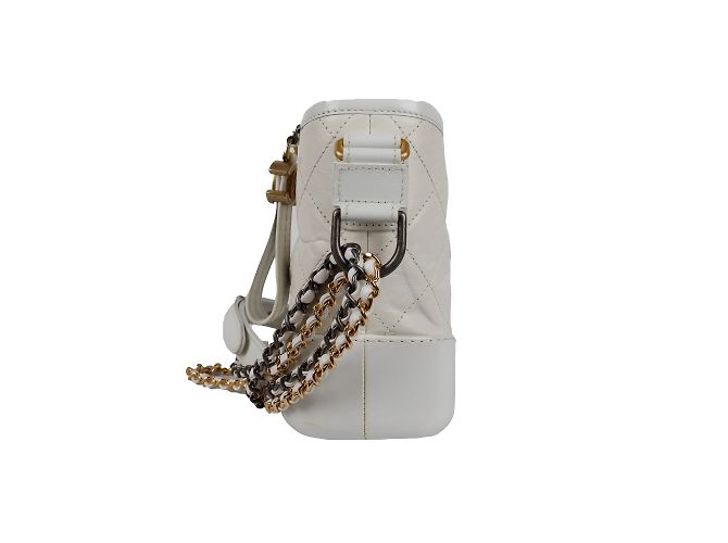 Chanel Bolsa Gabrielle Hobo de couro acolchoado Branco - vista 4