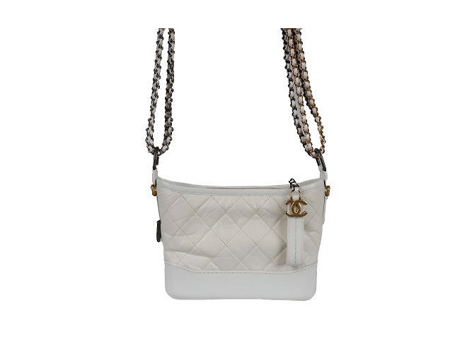 Chanel Bolsa Gabrielle Hobo de couro acolchoado Branco - vista 5
