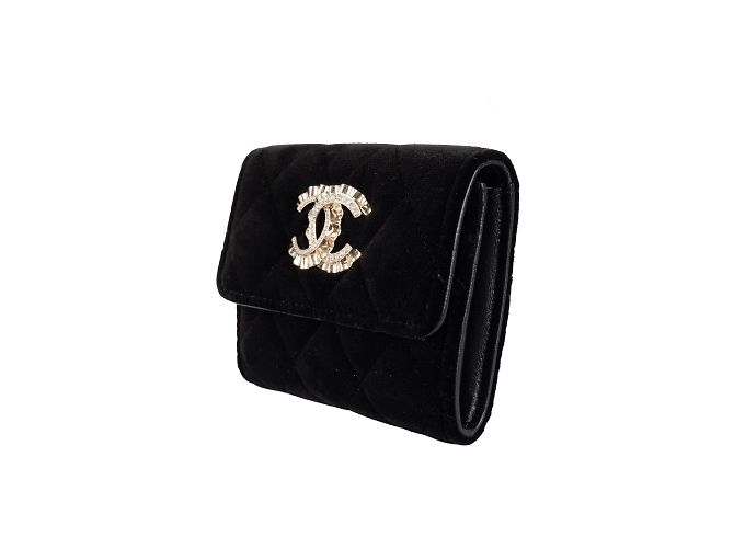 Cartera de terciopelo acolchado Chanel Negro - vista 2