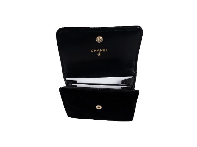 Cartera de terciopelo acolchado Chanel Negro - vista 5