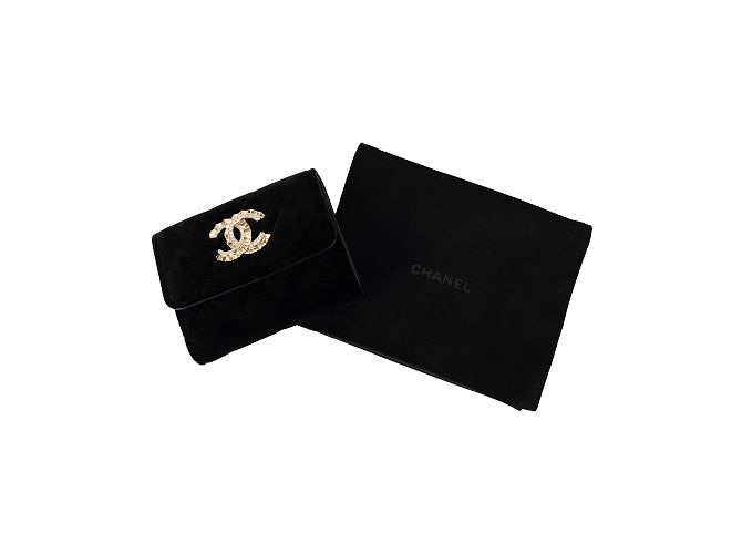 Cartera de terciopelo acolchado Chanel Negro - vista 6
