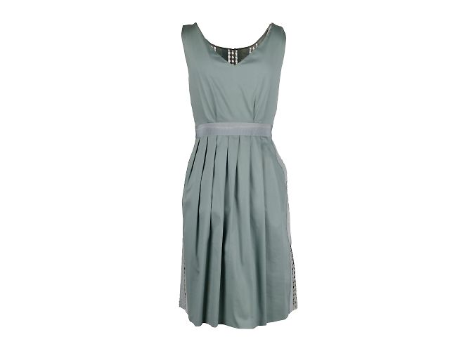 Moschino Abito Cheap and Chic in jacquard e pizzo Blu - vista 3