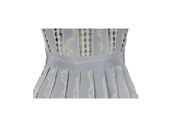 Moschino Abito Cheap and Chic in jacquard e pizzo Blu - vista 6