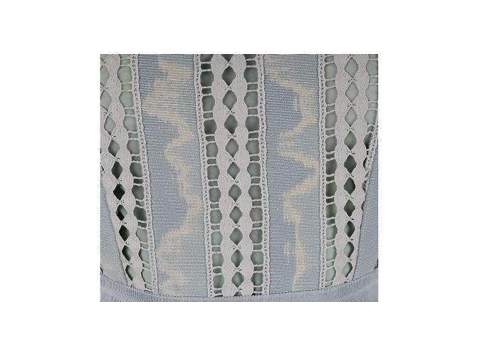 Moschino Abito Cheap and Chic in jacquard e pizzo Blu - vista 8