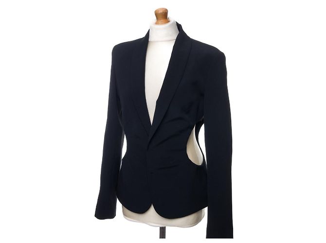 Jean Paul Gaultier Jacke aus schwarzer Wolle - Ansicht 4