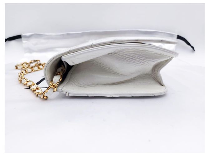 Executive Borsa a tracolla Chanel Timeless Classic Chevron bianca con patta singola Bianco - vista 5