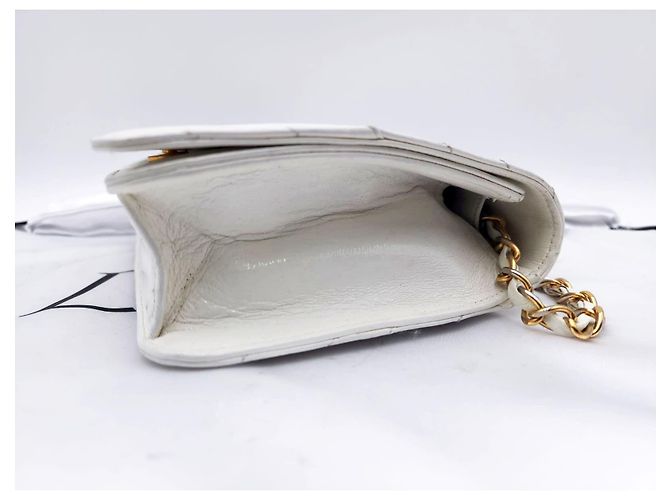Executive Borsa a tracolla Chanel Timeless Classic Chevron bianca con patta singola Bianco - vista 6