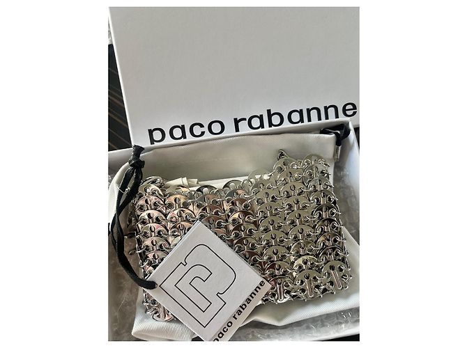 Borsa Paco Rabanne 1969 Nano in metallo Silver hardware - vista 2