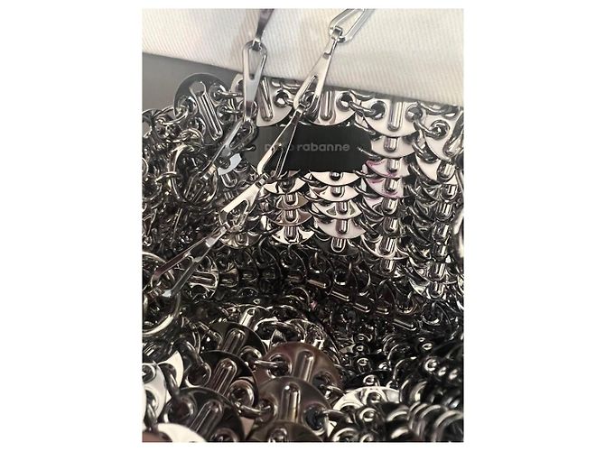 Borsa Paco Rabanne 1969 Nano in metallo Silver hardware - vista 5