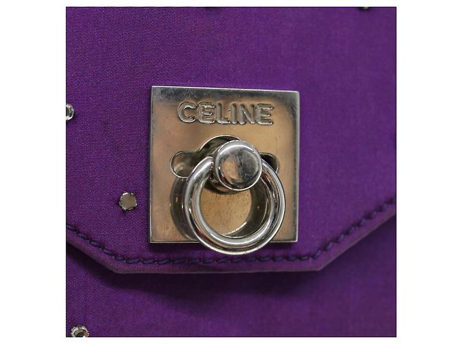 Céline Custodia a catena CELINE Satin Purple Auth 64134 Porpora - vista 10