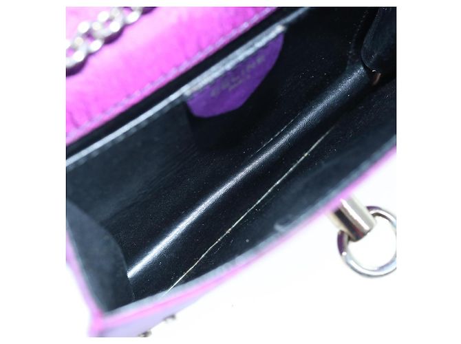 Céline Custodia a catena CELINE Satin Purple Auth 64134 Porpora - vista 11