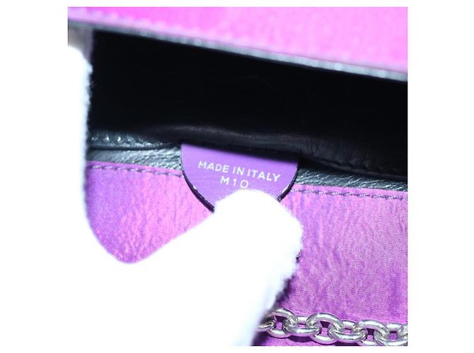 Céline Custodia a catena CELINE Satin Purple Auth 64134 Porpora - vista 12