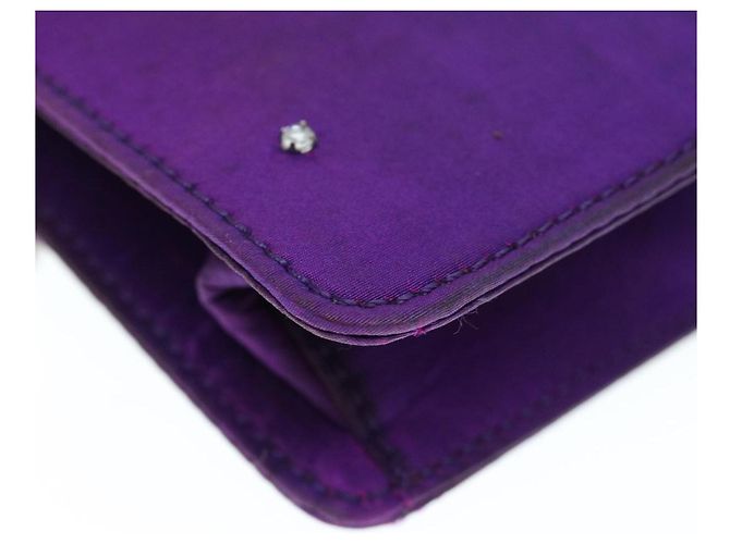 Céline Custodia a catena CELINE Satin Purple Auth 64134 Porpora - vista 15