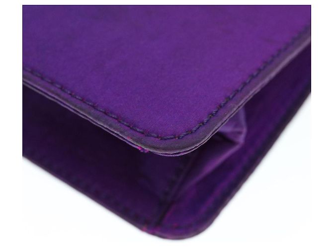 Céline Custodia a catena CELINE Satin Purple Auth 64134 Porpora - vista 16