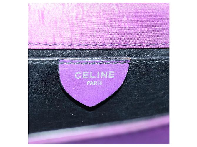 Céline Custodia a catena CELINE Satin Purple Auth 64134 Porpora - vista 17