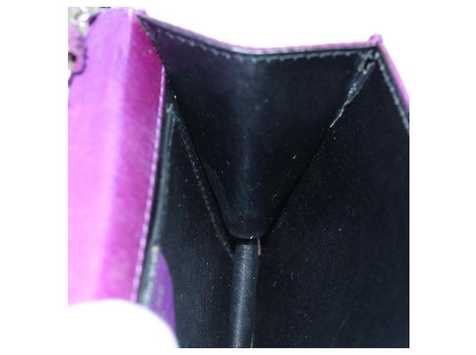 Céline Custodia a catena CELINE Satin Purple Auth 64134 Porpora - vista 18