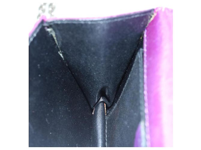 Céline Custodia a catena CELINE Satin Purple Auth 64134 Porpora - vista 19