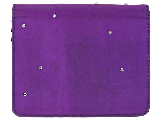 Céline Custodia a catena CELINE Satin Purple Auth 64134 Porpora - vista 2