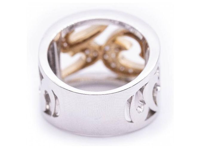 Autre Marque Anello in Oro Bianco e Rosa con Diamanti. Argento D'oro - vista 3