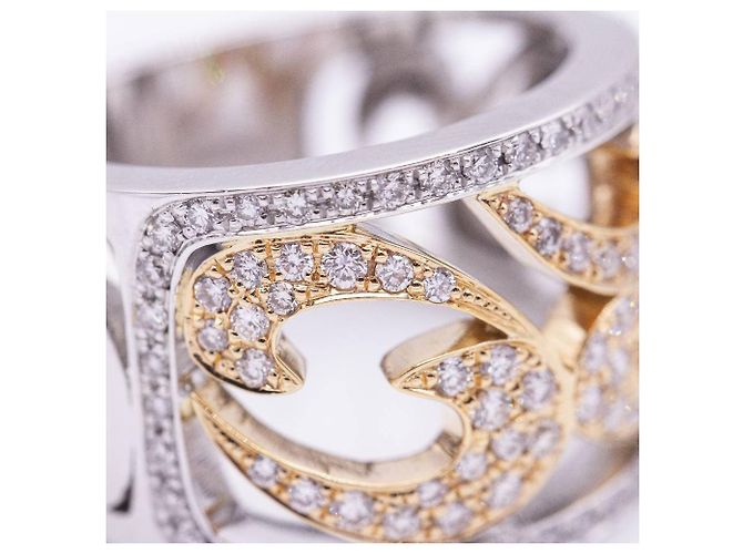 Autre Marque Anello in Oro Bianco e Rosa con Diamanti. Argento D'oro - vista 5