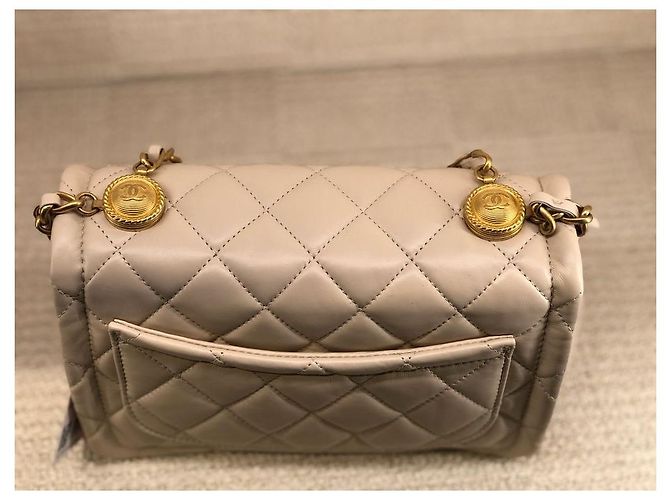 Chanel Boy Bag Pink and Cream Shiny Leather Beige - view 4