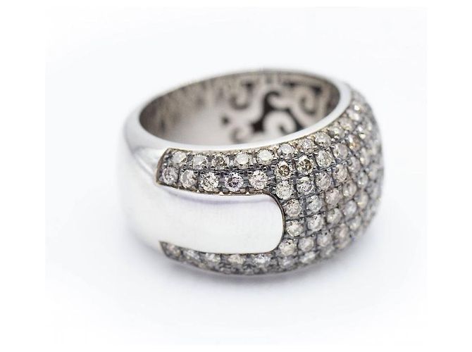 Autre Marque Anello in Oro Bianco e Rosa con Diamanti. Argento - vista 2