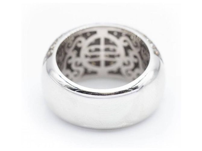 Autre Marque Anello in Oro Bianco e Rosa con Diamanti. Argento - vista 3
