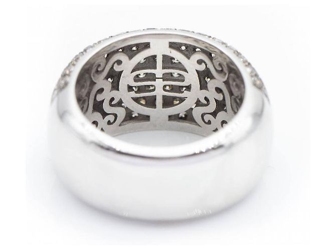 Autre Marque Anello in Oro Bianco e Rosa con Diamanti. Argento - vista 4
