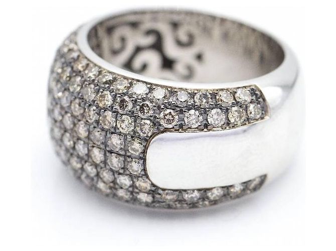 Autre Marque Anello in Oro Bianco e Rosa con Diamanti. Argento - vista 5