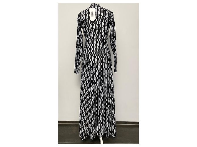 Autre Marque Gmbh Kleid Schwarz Weiß Polyester XS - Ansicht 8
